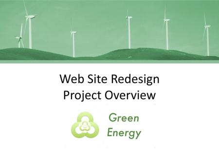 Web Site Redesign Project Overview