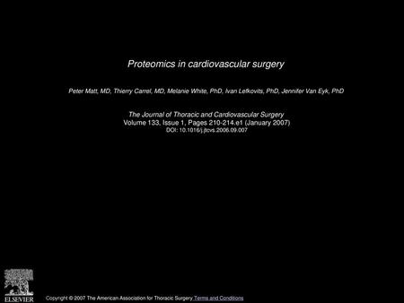 Proteomics in cardiovascular surgery