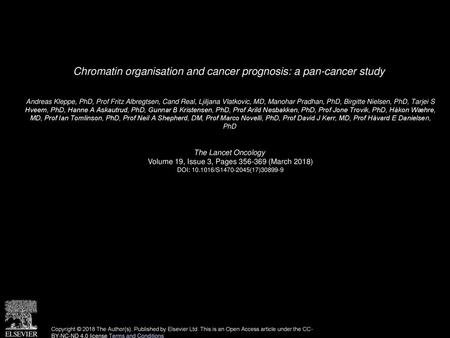 Chromatin organisation and cancer prognosis: a pan-cancer study