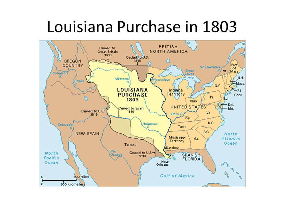 Map Showing The Louisiana Purchase 1803
