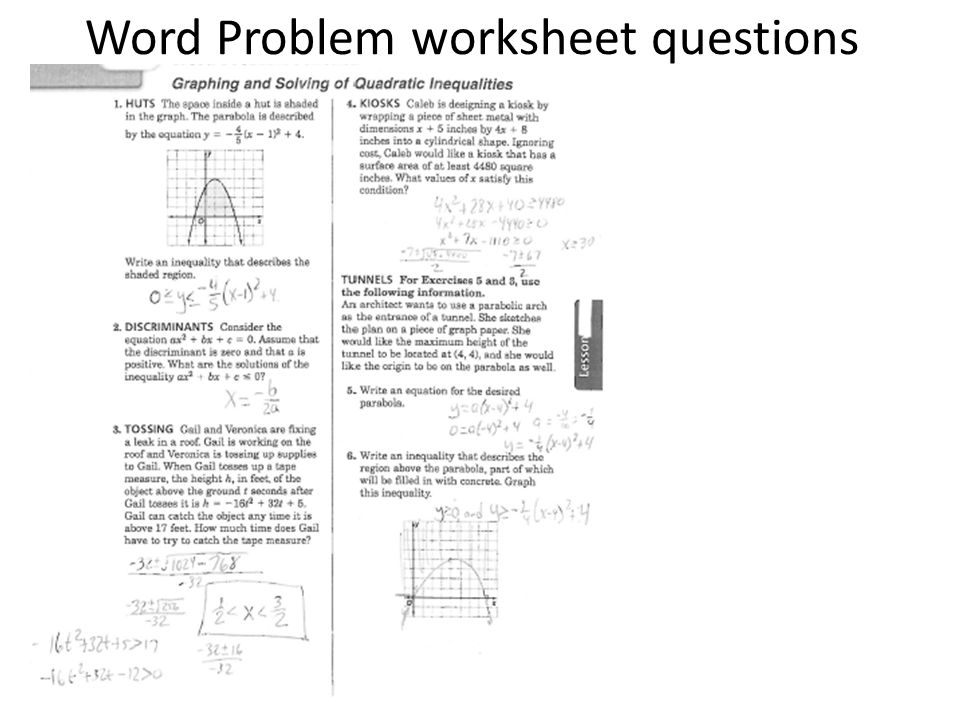 Word Problem worksheet questions  ppt video online download