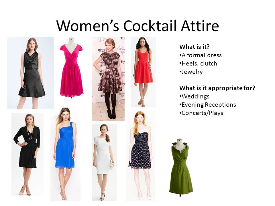 cocktail attire for women