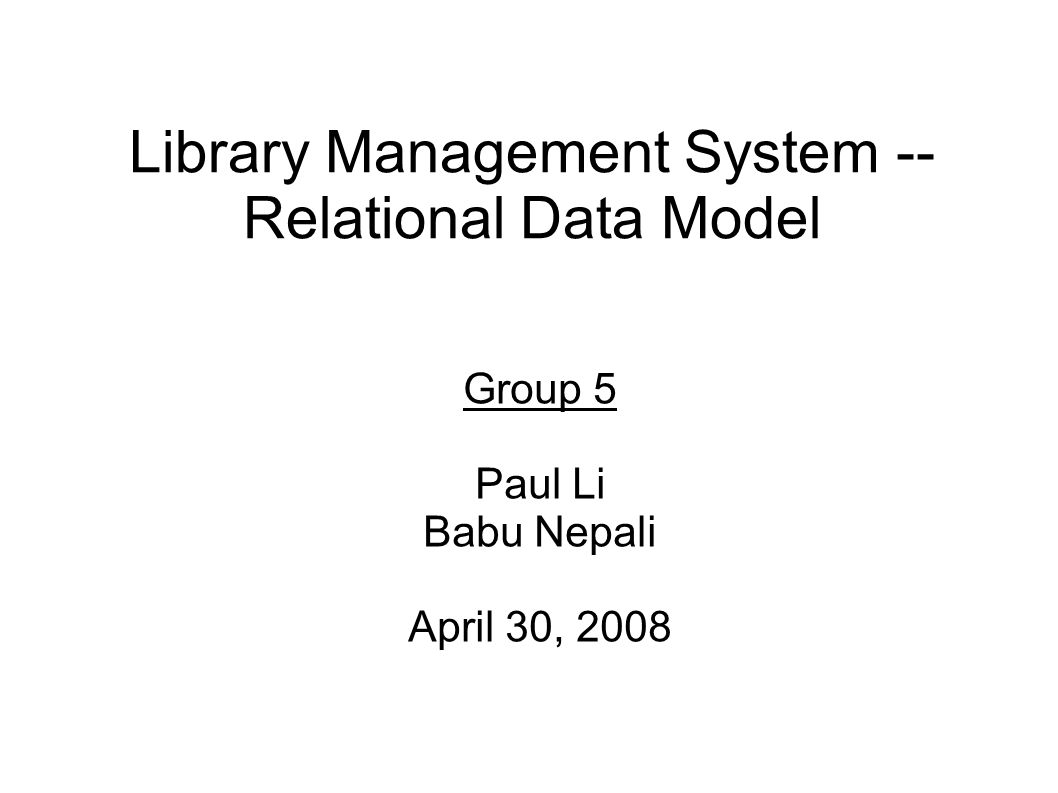 Library Management System Project Ppt