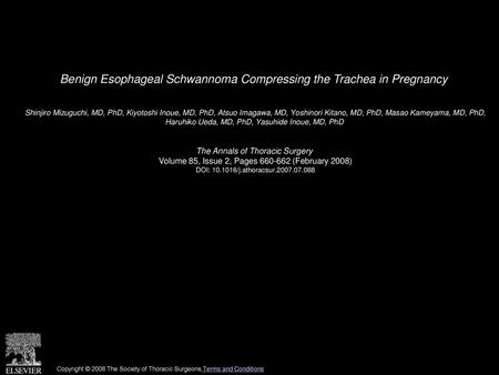 Benign Esophageal Schwannoma Compressing the Trachea in Pregnancy