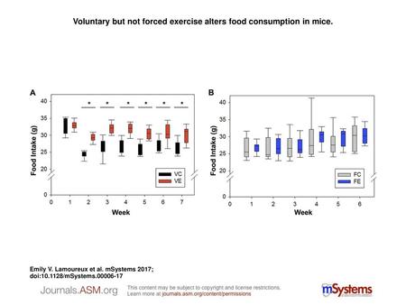 Voluntary but not forced exercise alters food consumption in mice.