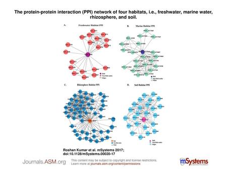 The protein-protein interaction (PPI) network of four habitats, i. e