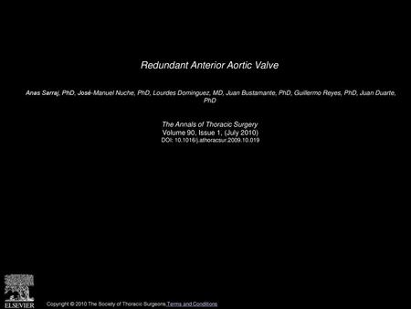 Redundant Anterior Aortic Valve
