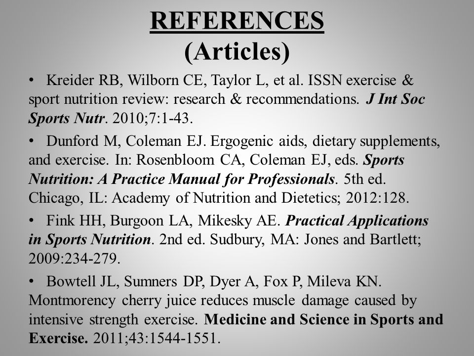 sports nutrition research articles