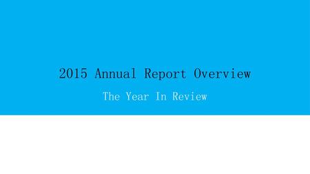 2015 Annual Report Overview