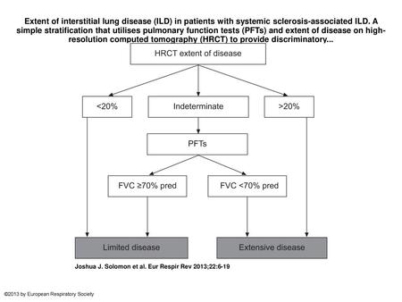 Extent of interstitial lung disease (ILD) in patients with systemic sclerosis-associated ILD. A simple stratification that utilises pulmonary function.