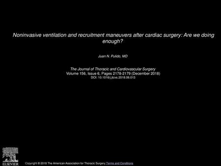 Juan N. Pulido, MD  The Journal of Thoracic and Cardiovascular Surgery 