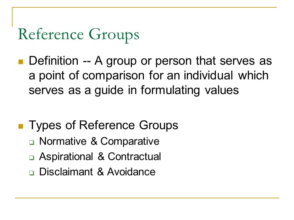 Define Reference Group 100