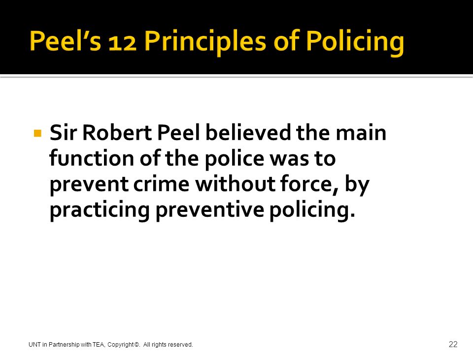 sir robert peels nine principles of policing