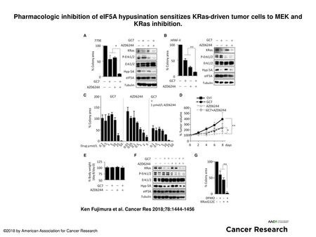 Pharmacologic inhibition of eIF5A hypusination sensitizes KRas-driven tumor cells to MEK and KRas inhibition. Pharmacologic inhibition of eIF5A hypusination.