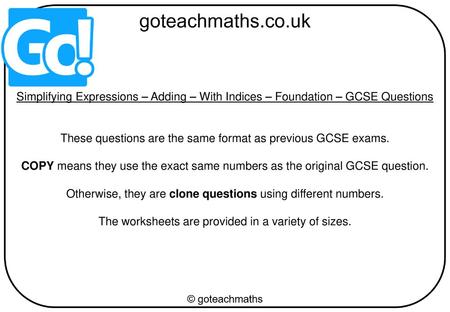These questions are the same format as previous GCSE exams.