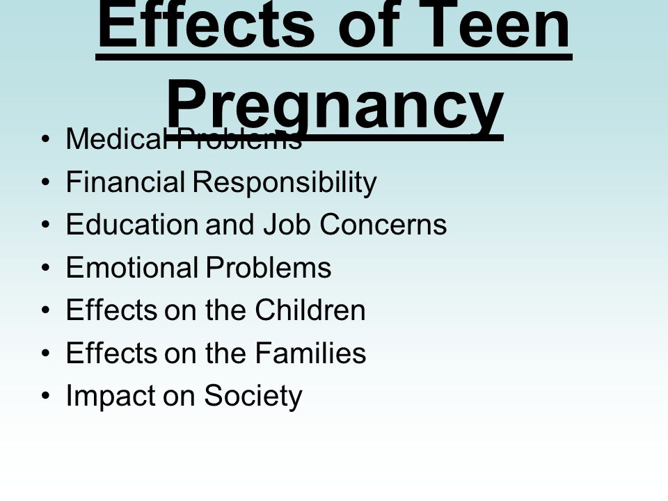 The Effects Of Teen Pregnancy On
