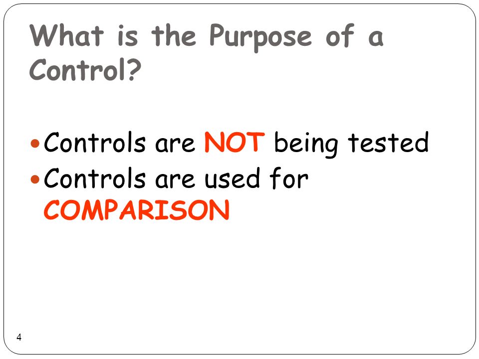 What Is The Purpose Of A Control Group 103