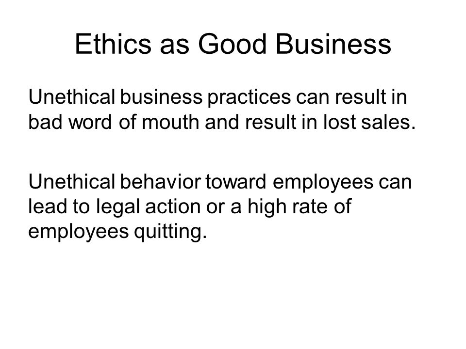 what are some unethical business practices