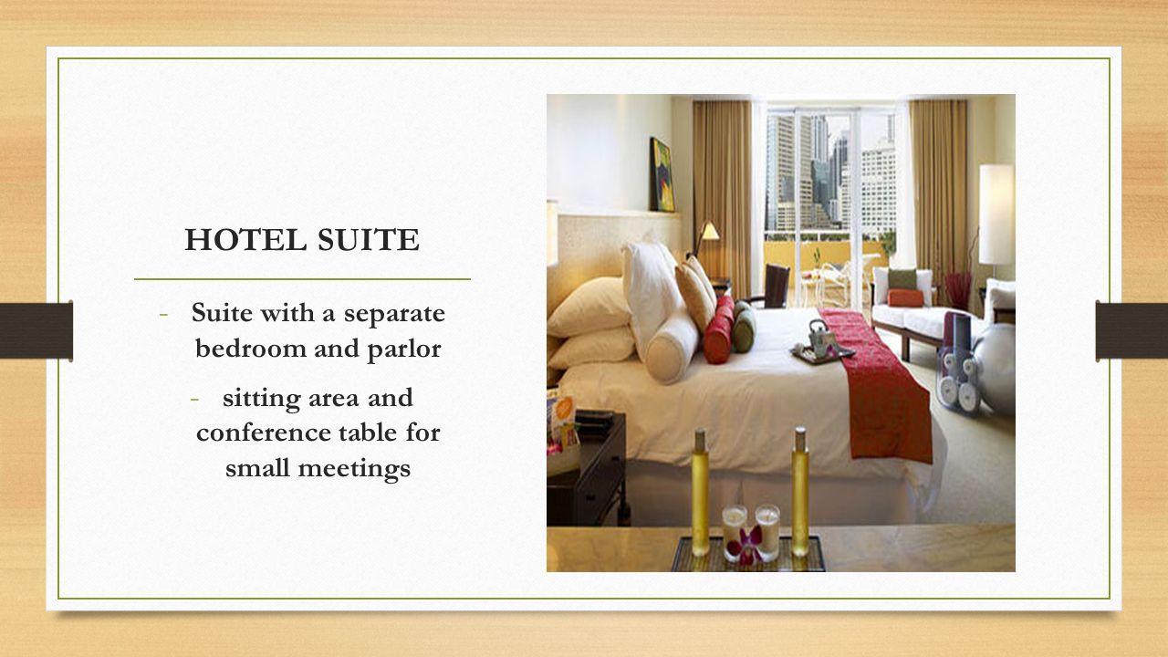 HOTEL SUITE Suite with a separate bedroom and parlor
