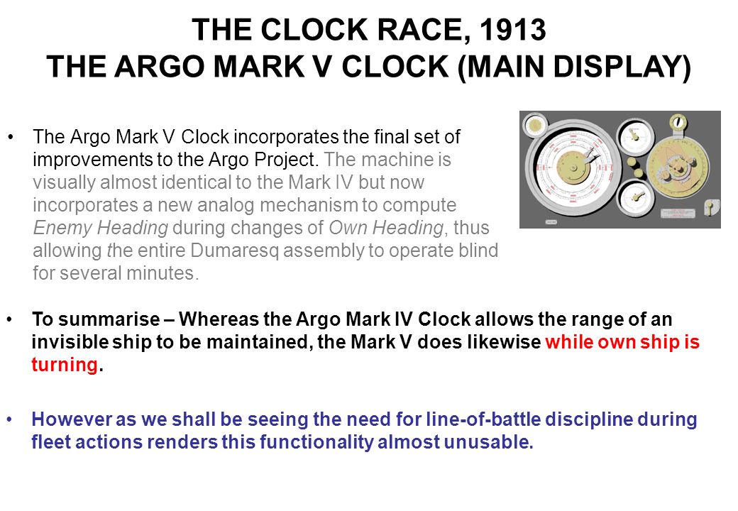 THE ARGO MARK V CLOCK (MAIN DISPLAY)