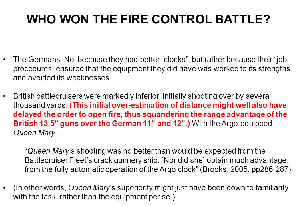 WHO WON THE FIRE CONTROL BATTLE