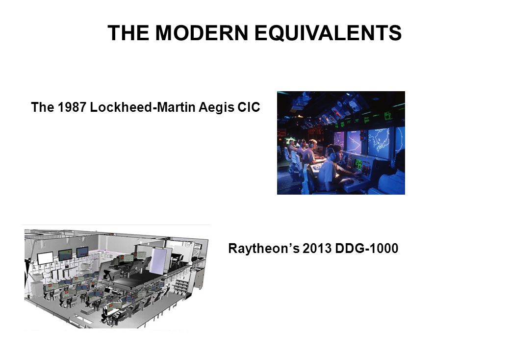 The 1987 Lockheed-Martin Aegis CIC Raytheon’s 2013 DDG-1000