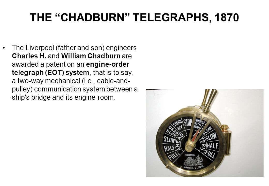 THE CHADBURN TELEGRAPHS, 1870