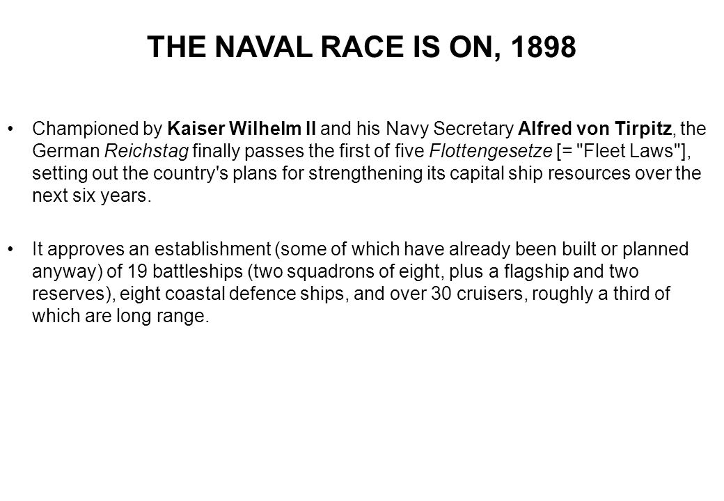 THE NAVAL RACE IS ON, 1898