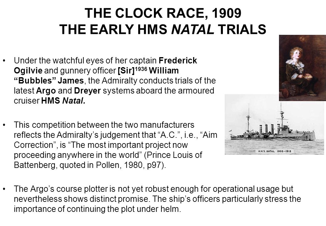 THE EARLY HMS NATAL TRIALS