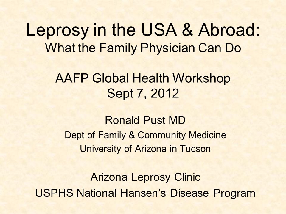 Leprosy In The Usa Abroad What The Family Physician Can Do Aafp