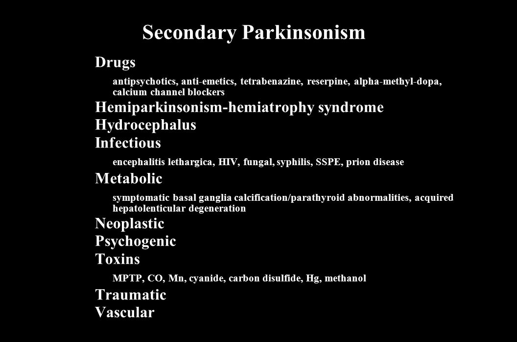 Secondary Parkinsonism