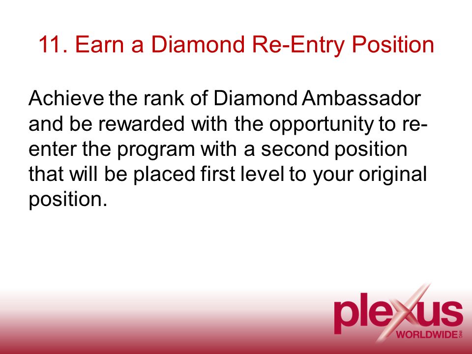 11. Earn a Diamond Re-Entry Position