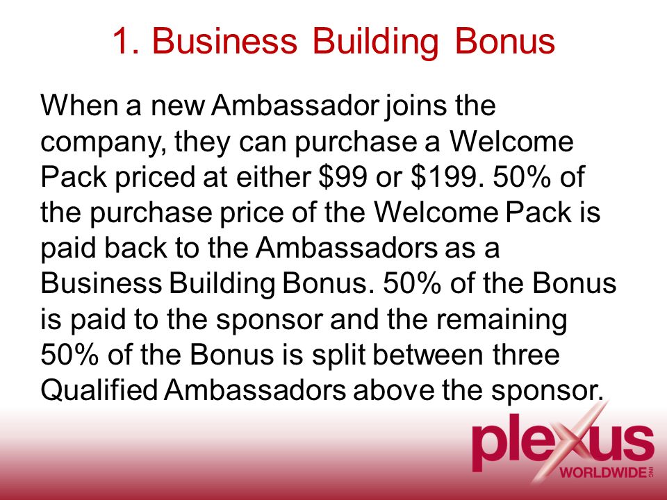 1. Business Building Bonus