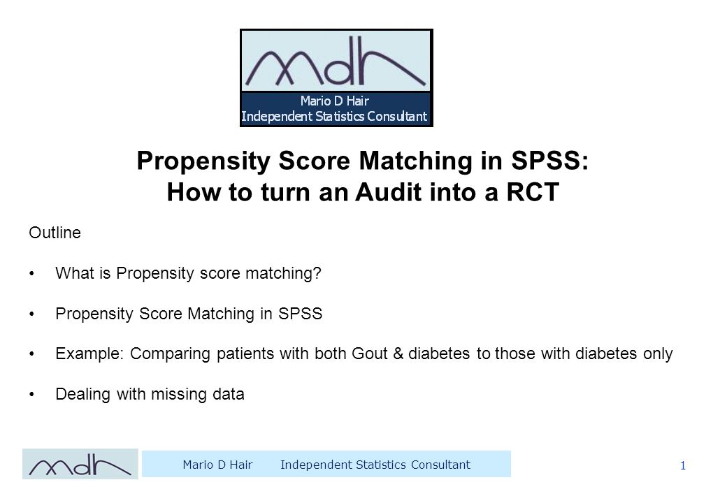 Propensity Score Matching In Spss How To Turn An Audit Into A Rct Ppt Video Online Download