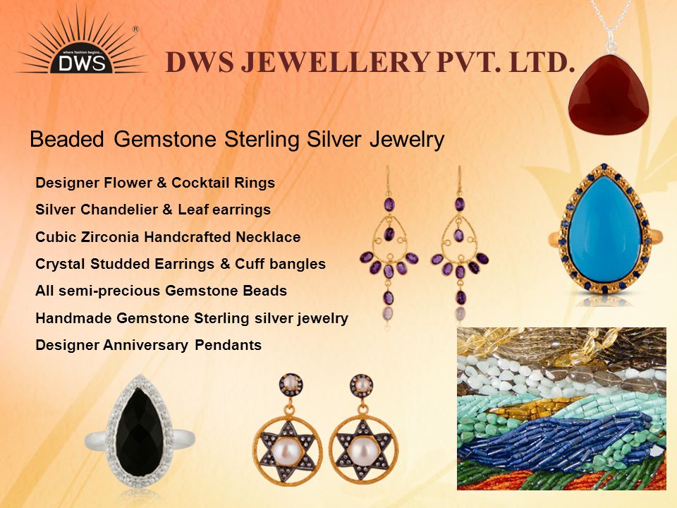 DWS JEWELLERY PVT. LTD. Beaded Gemstone Sterling Silver Jewelry