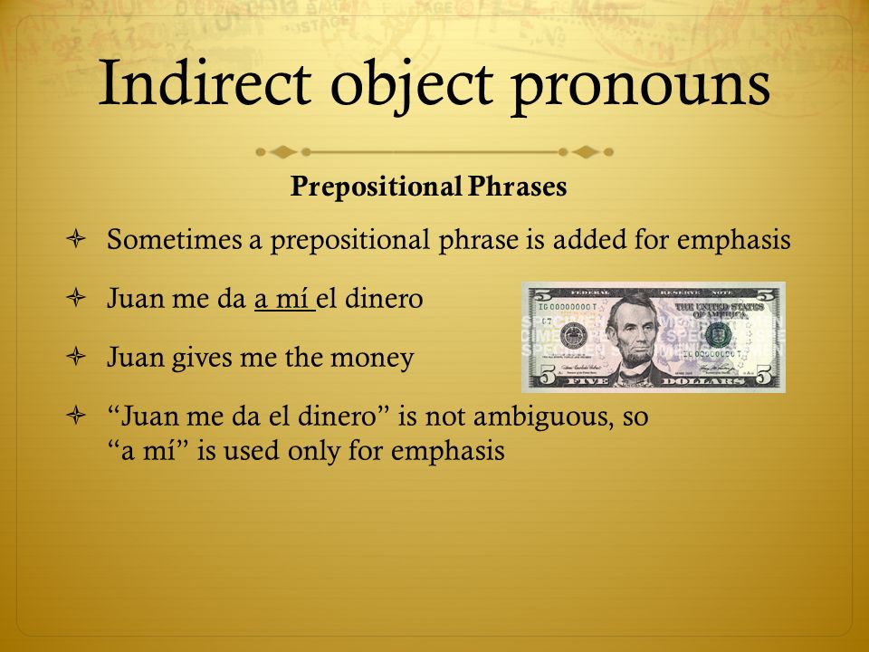Indirect object pronouns