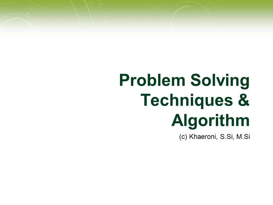 what is problem solving techniques