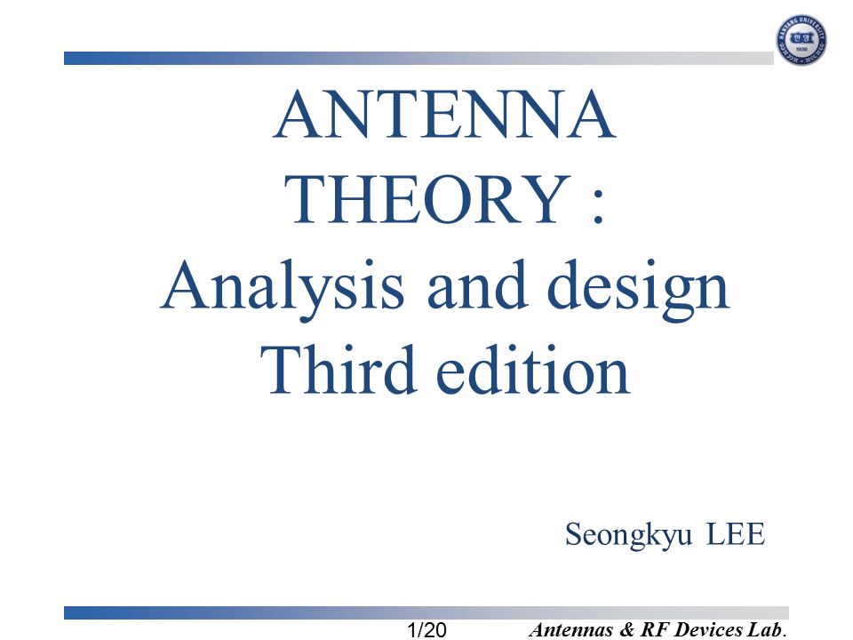 antenna theory analysis and design ppt