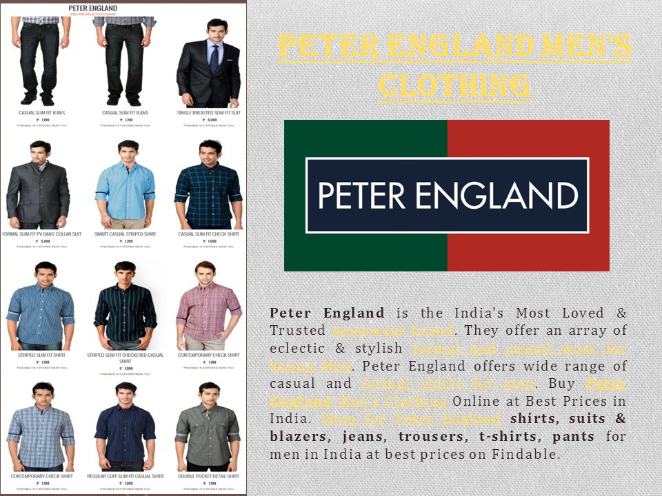 Peter England T Shirt Size Chart