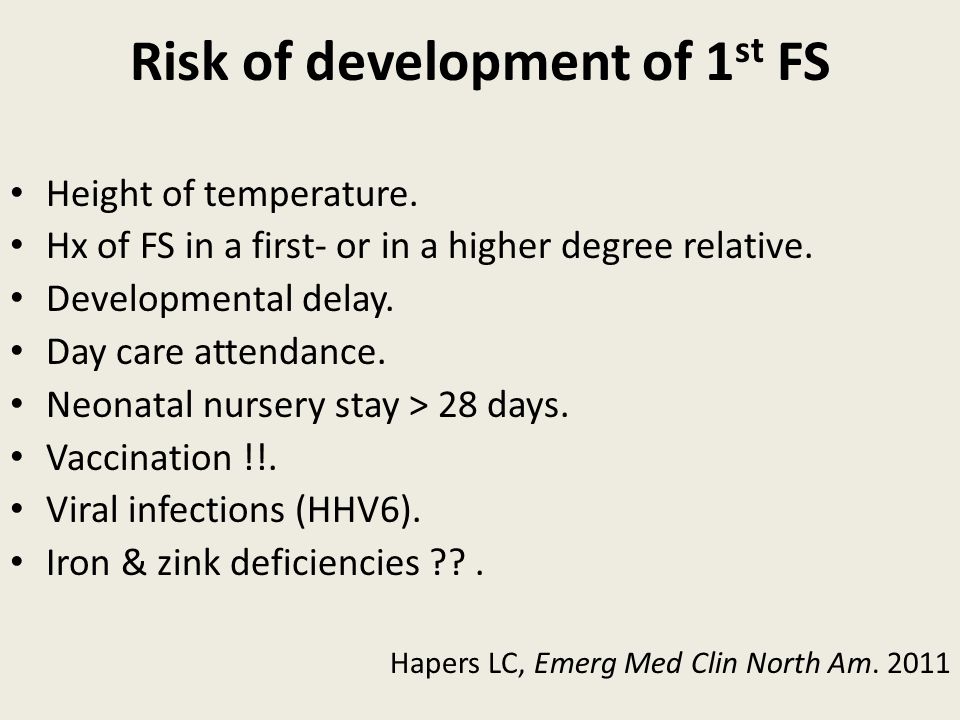 Risk of development of 1st FS