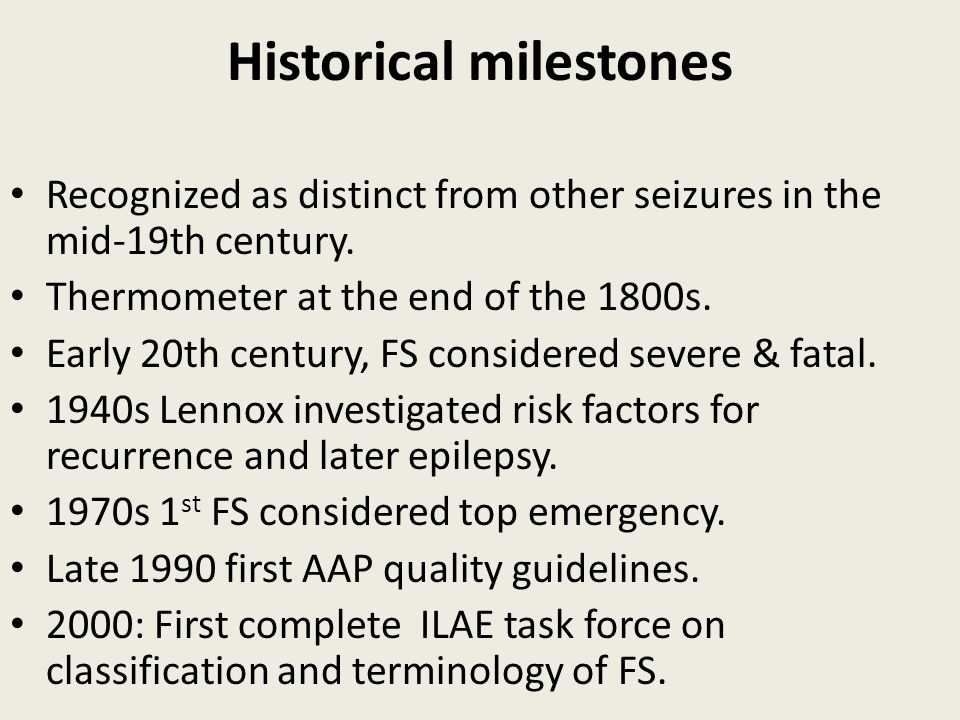 Historical milestones