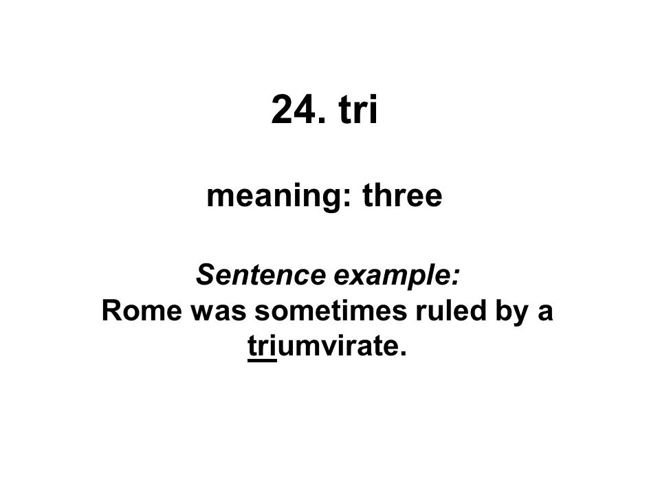 Sentence example: Rome was sometimes ruled by a triumvirate.