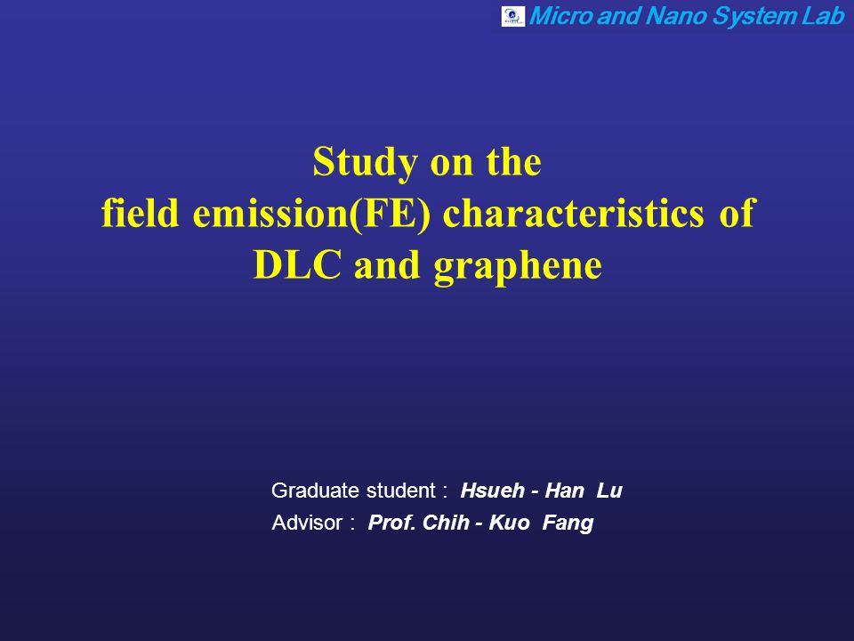 Study On The Field Emission Fe Characteristics Of Dlc And