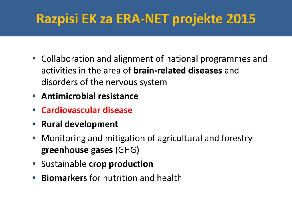 Razpisi EK za ERA-NET projekte 2015