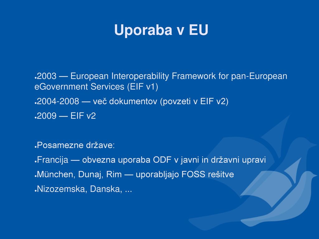 Uporaba v EU 2003 — European Interoperability Framework for pan-European eGovernment Services (EIF v1)