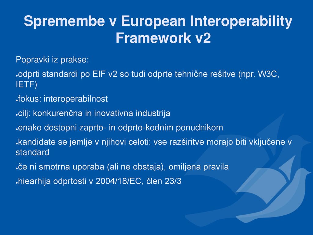 Spremembe v European Interoperability Framework v2