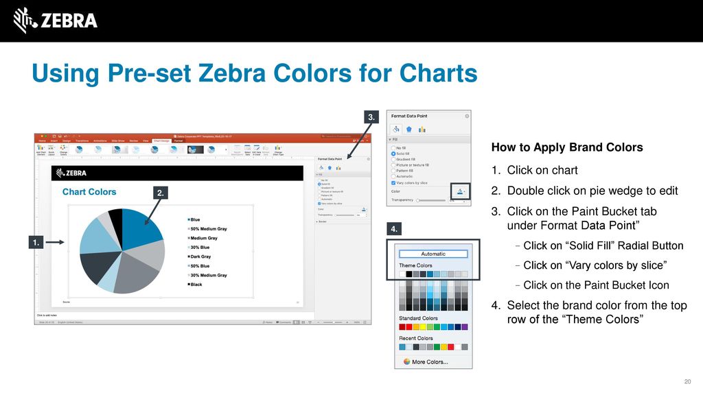 Using Pre-set Zebra Colors for Charts