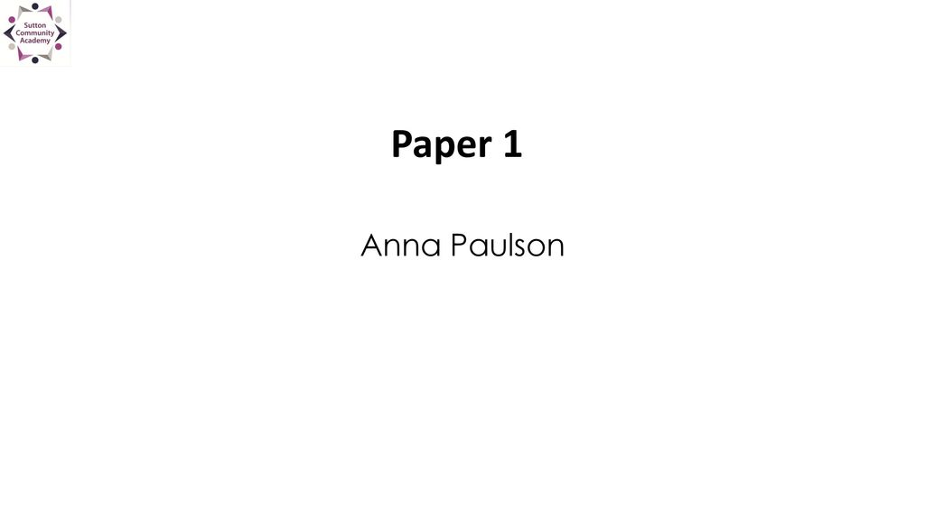 Anna Paulson Paper 1