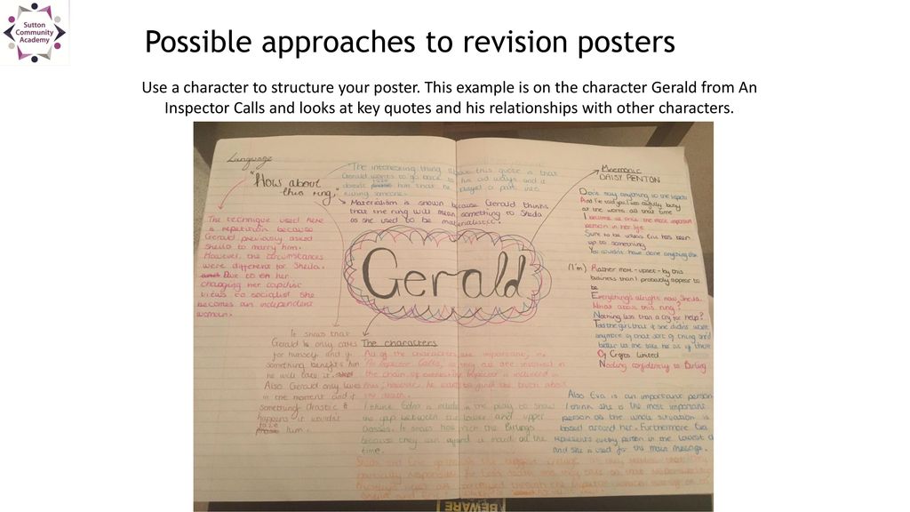 Possible approaches to revision posters