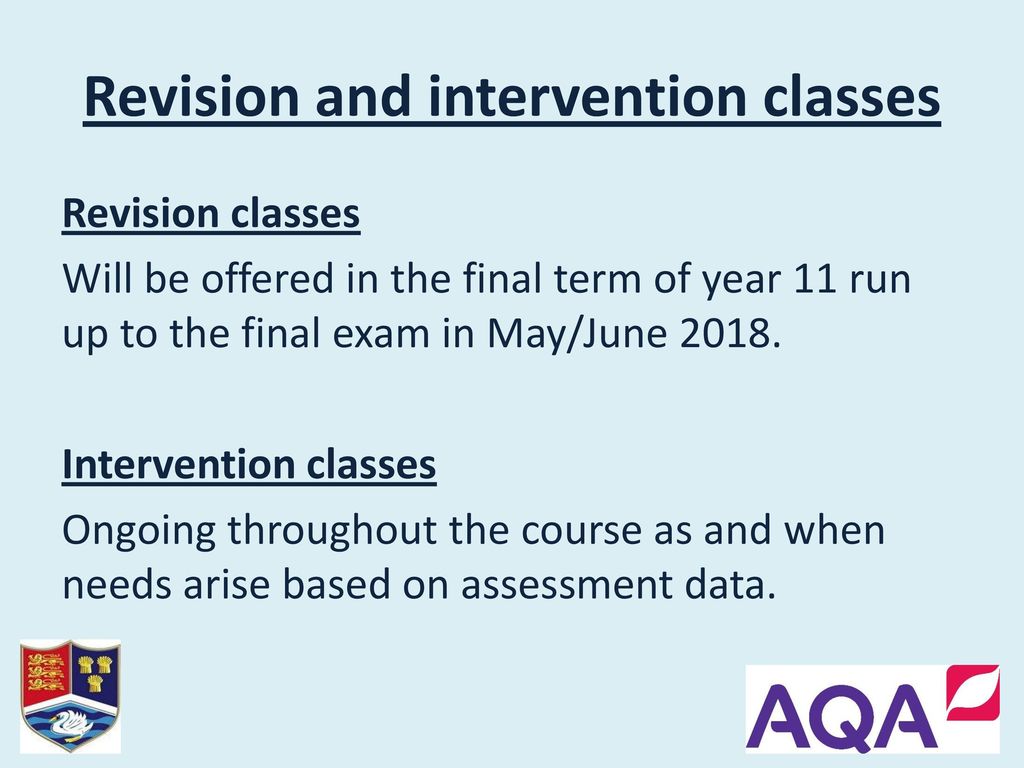 Revision and intervention classes